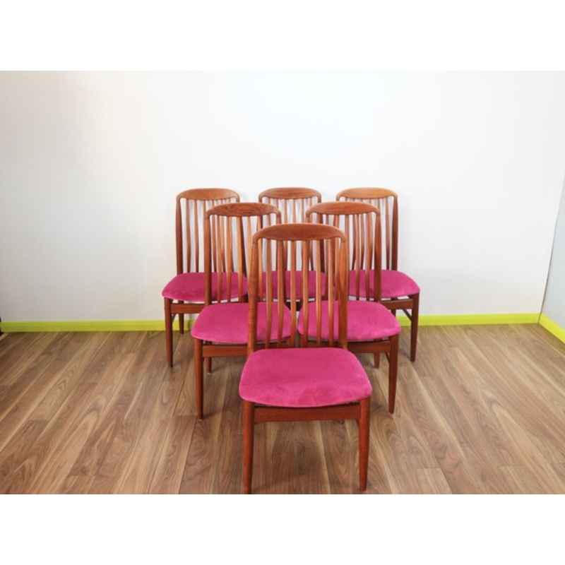 Mid-Century Danish Teak Dining Chairs from Benny Linden, Set of 6 for sale at Pamono