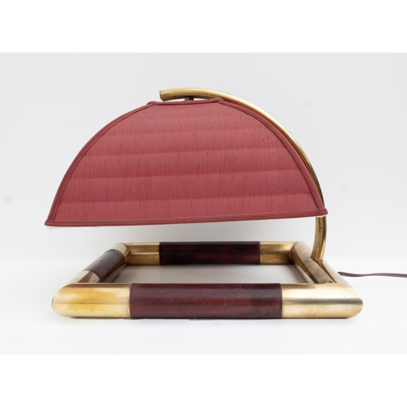 Mid-Century Modern Italian Brass Table Lamp by Tommaso Barbi, 1970s for sale at Pamono