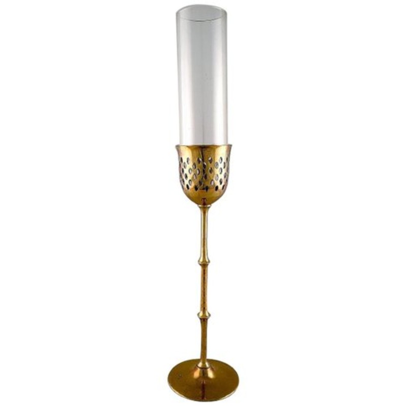 Number 1918-2006 Hurricane Candleholder in Brass by Bjorn Wiinblad, 1970s for sale at Pamono