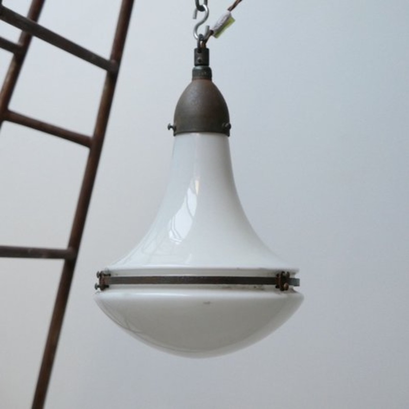 Opaline Pendant Light by Peter Behrens for Siemens, 1920s for sale at Pamono