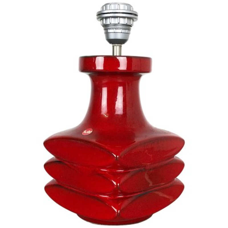 Red Ceramic Studio Pottery Table Light by Cari Zalloni for Fohr, Germany, 1970s for sale at Pamono