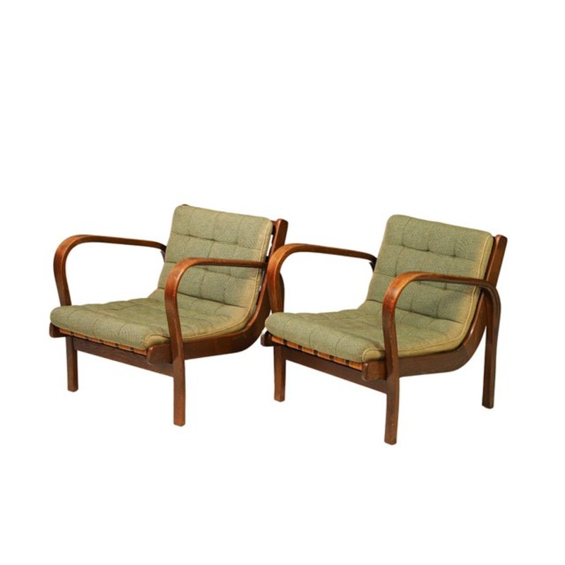 Set of Lounge Chairs attributed to Karel Kozelka and Antonn Kropek for Interior Prague, 1940s for sale at Pamono