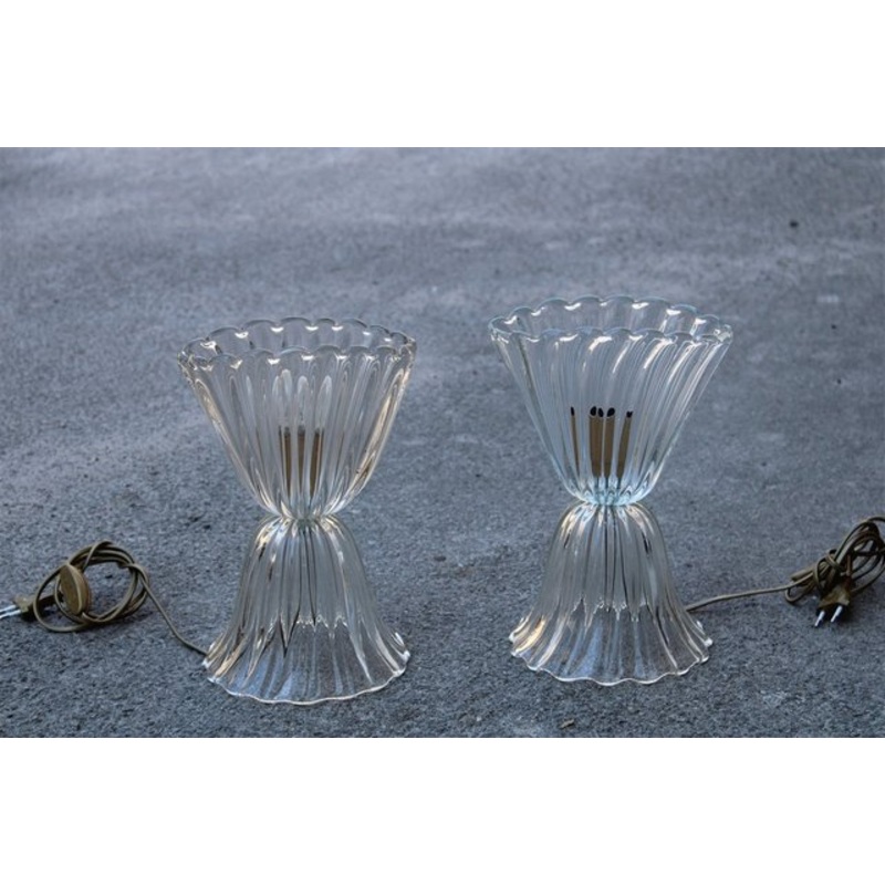 Table Lamps in Murano Glass attributed to Barovier, 1950s, Set of 2 for sale at Pamono