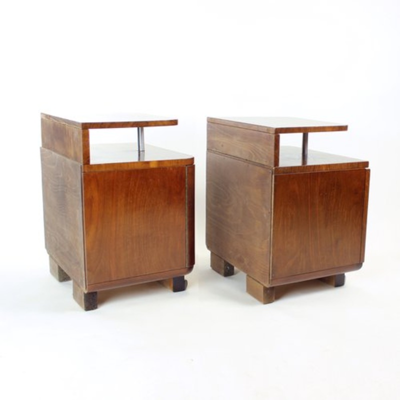 Vintage Bauhaus Bedside Tables, 1950s, Set of 2 for sale at Pamono