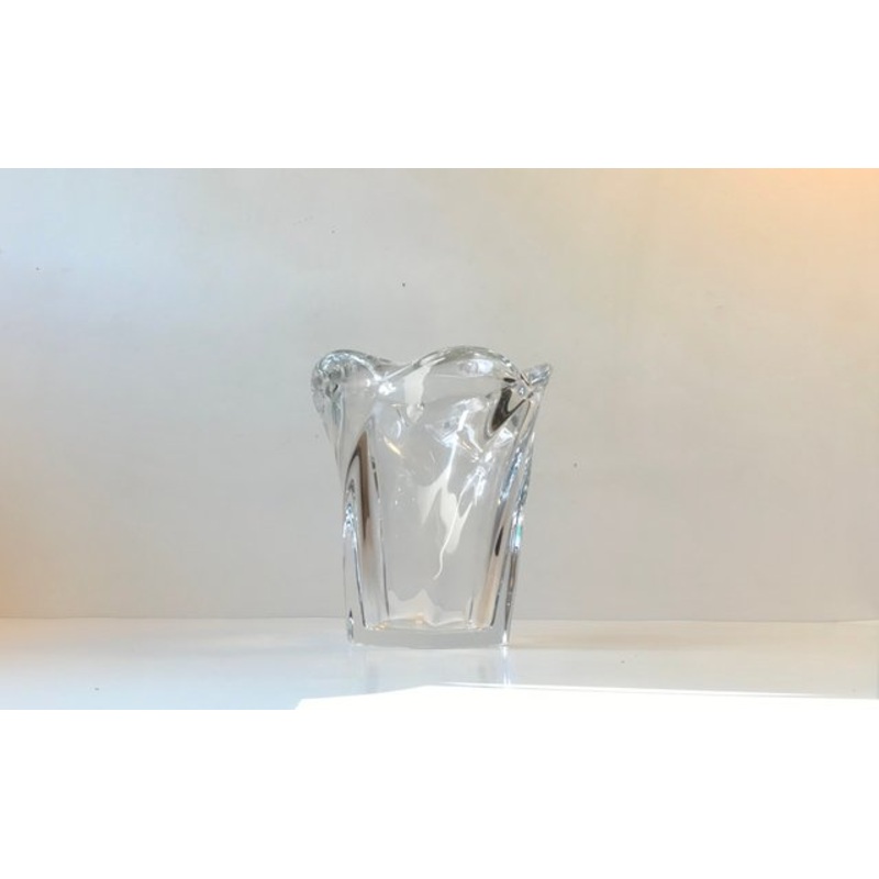 Vintage Crystal Breeze Vase by Allan Scharff for Holmegaard, 1990s for sale at Pamono