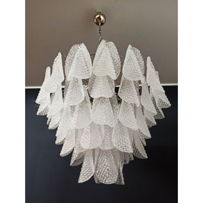 Vintage Italian Murano Glass Chandelier with 57 Glass Rondini Petals, 1980s for sale at Pamono