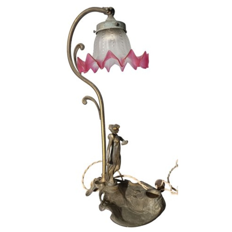 Vintage Modernist Bronze Lamp for sale at Pamono