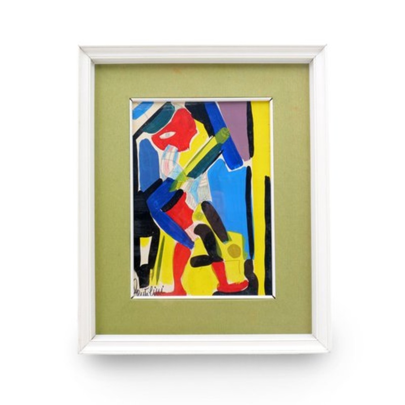 Aldo Gentilini, Composition, Mixed Media on Masonite, 1970s, Framed for sale at Pamono