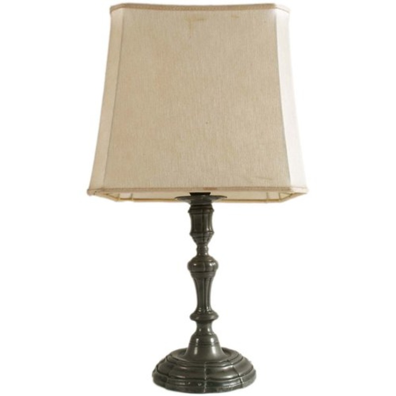 Baroque Style Table Lamp in Patinated Pewter, 1930s for sale at Pamono