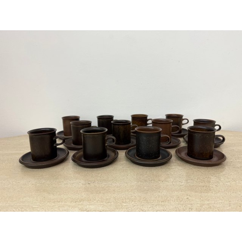 Cups by Ulla Procope for Arabia, 1970s, Set of 12 for sale at Pamono