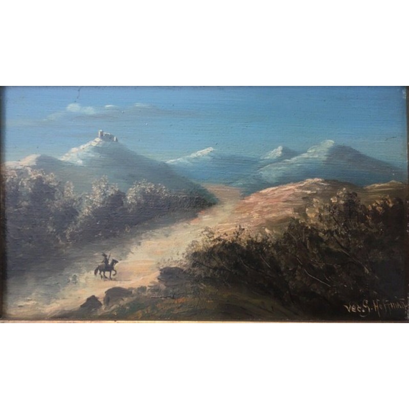 G. Hoffmann, Burgige Mountains, Oil on Wood for sale at Pamono