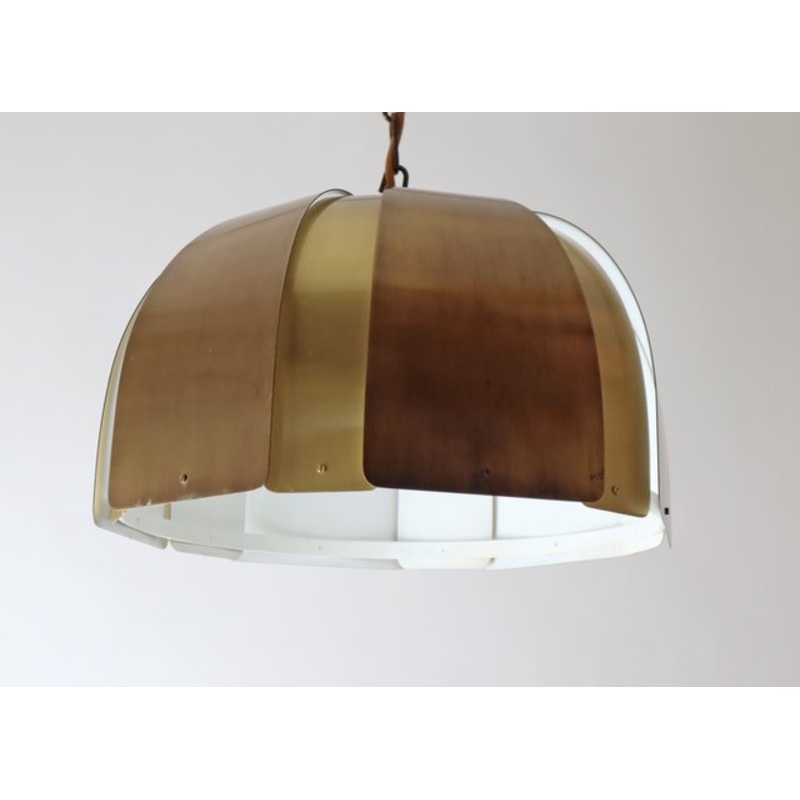 German Brass Lamella Lamp, 1960s for sale at Pamono