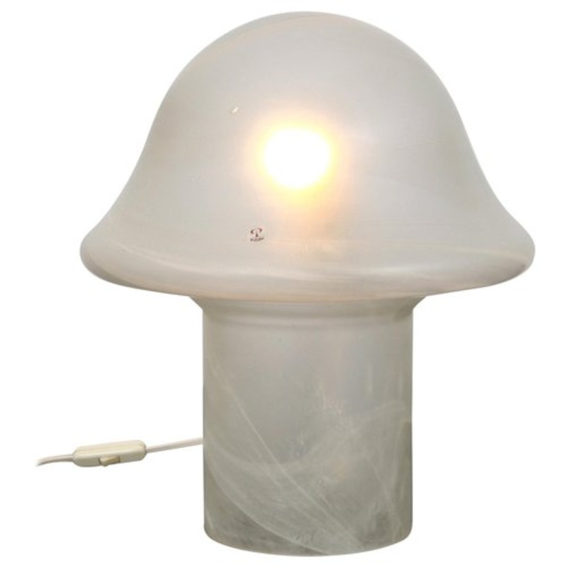 Glass Mushroom Table Lamp attributed to Peill & Putzler, Germany, 1970s for sale at Pamono