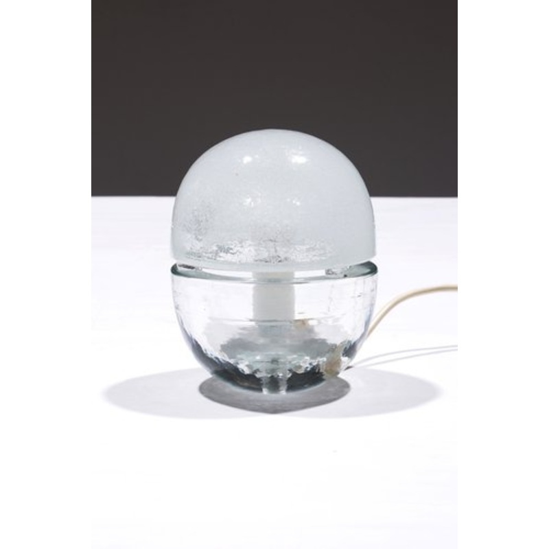 Italian Table Lamp in Thick Glass, 1960s for sale at Pamono