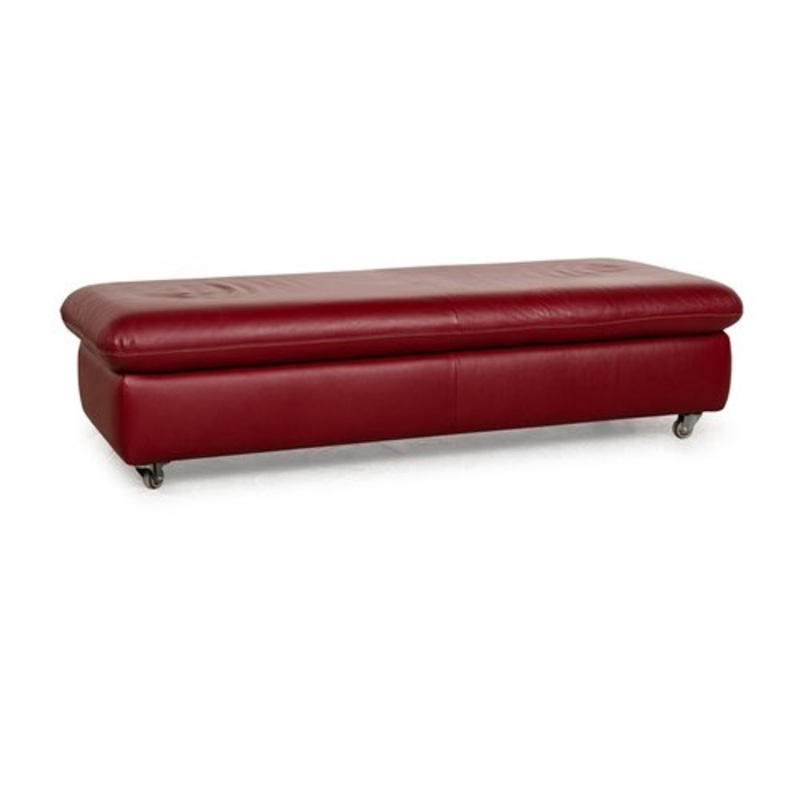 Loop Leather Stool in Red from Willi Schillig for sale at Pamono