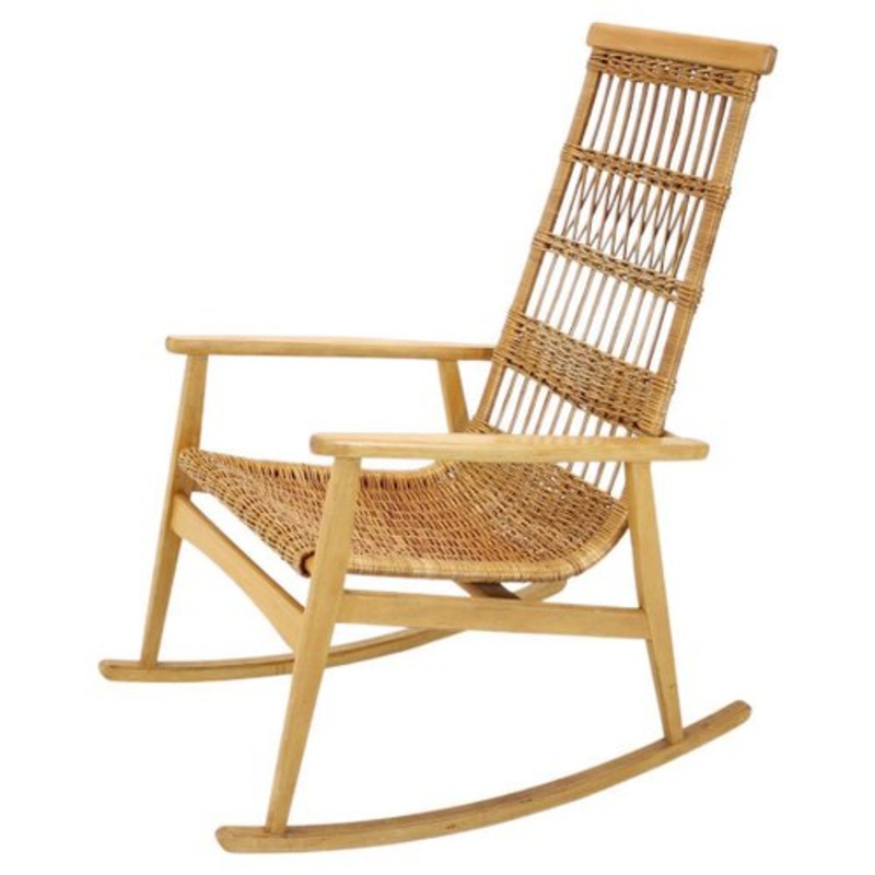 Mid-Century Rattan Rocking Chairs, 1960s for sale at Pamono