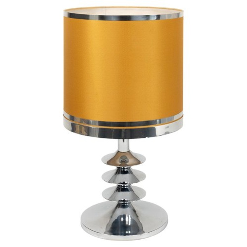 Mid-Century Space Age Table Lamp in Chrome and Fabric, Italy, 1970s for sale at Pamono