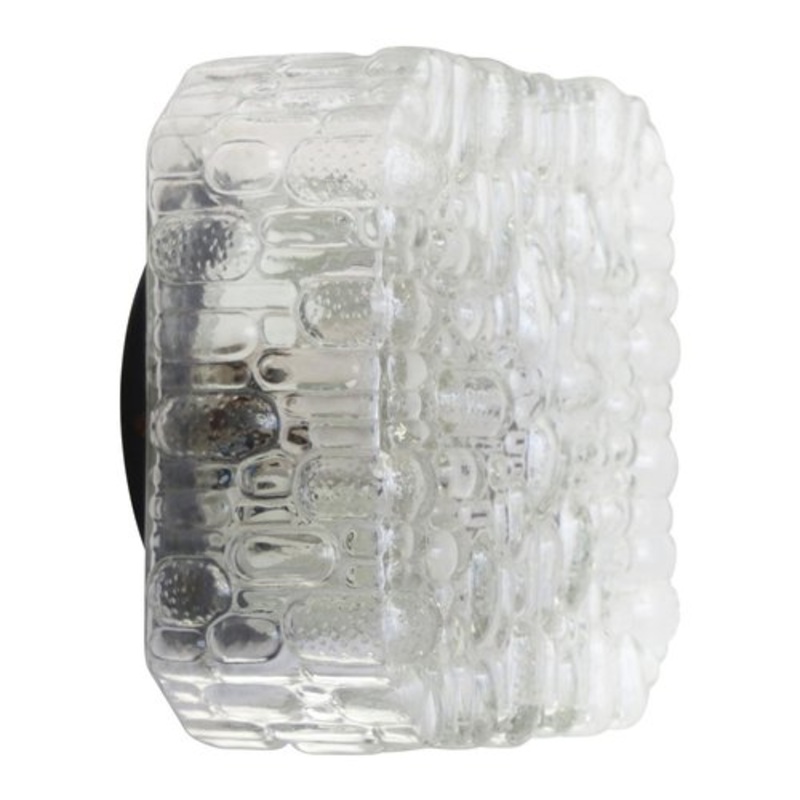 Mid-Century Square Clear Glass Sconce for sale at Pamono
