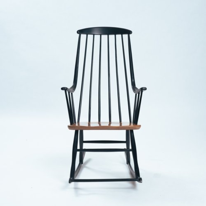 Midcentury Modern Danish Rocking Chair by Lena Larsson Grandessa, 1950s for sale at Pamono