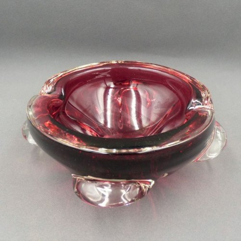 Red Murano Glass Ashtray, Italy, 1950s for sale at Pamono
