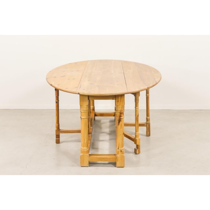 Scandinavian Modern Pine Gateleg Dining Table, 1970s for sale at Pamono