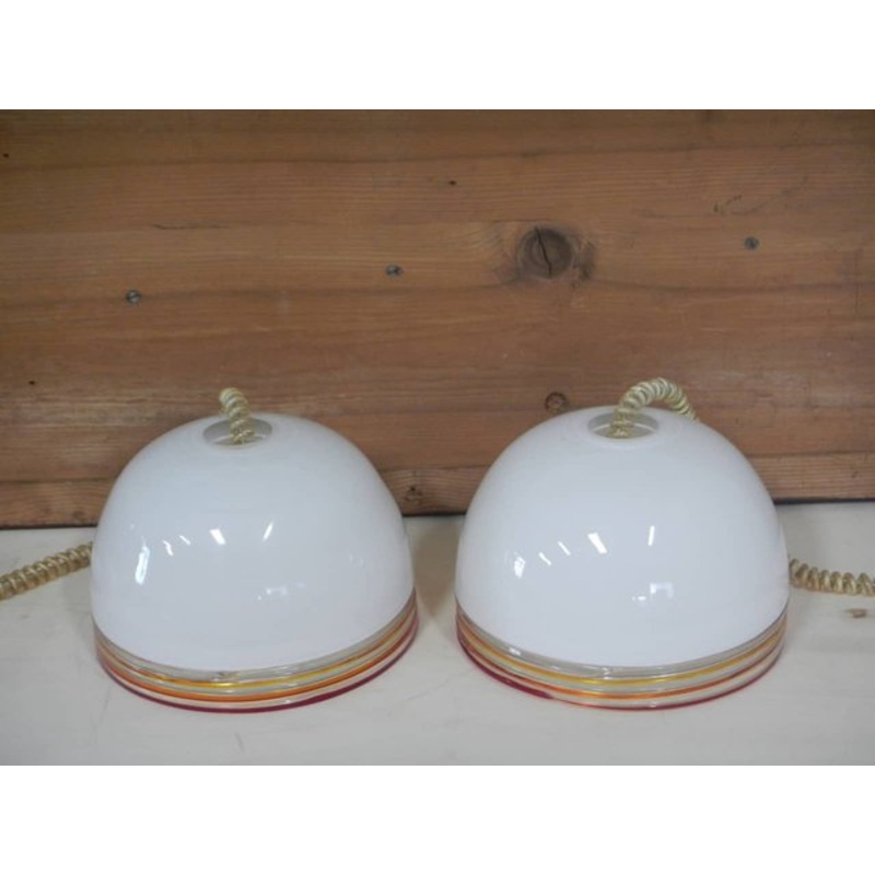 Semi-Trans Chandeliers Leukos from Leucos, 1970s, Set of 2 for sale at Pamono