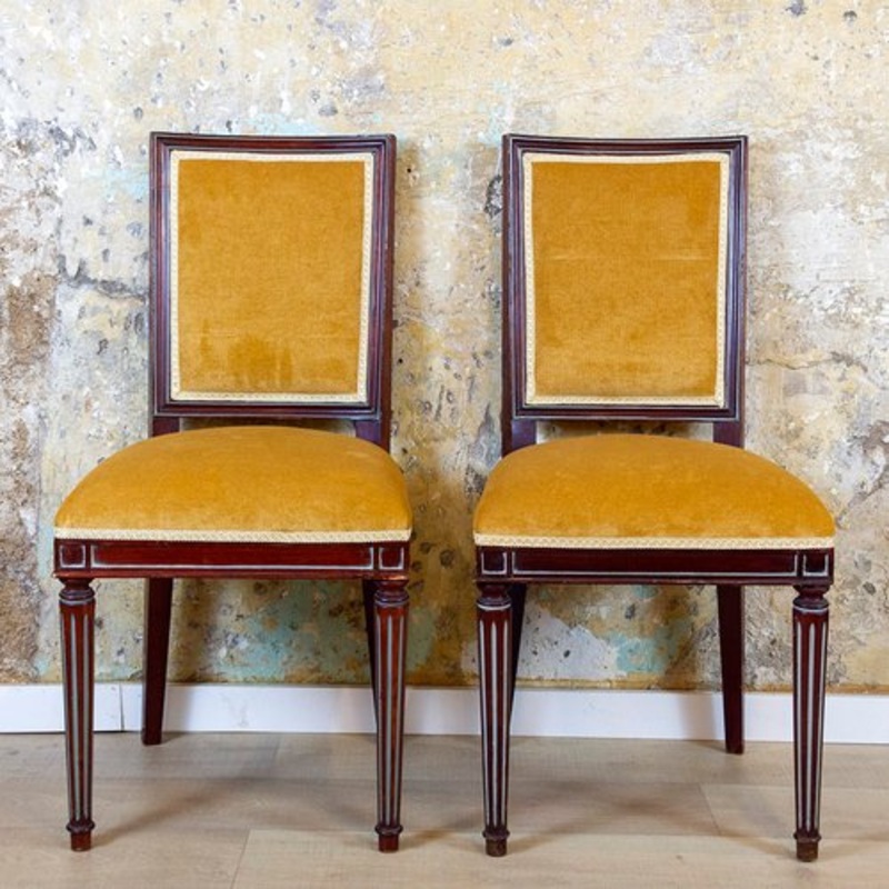 Set of Spanish Louis XVI Style Side Chairs, 1940s for sale at Pamono