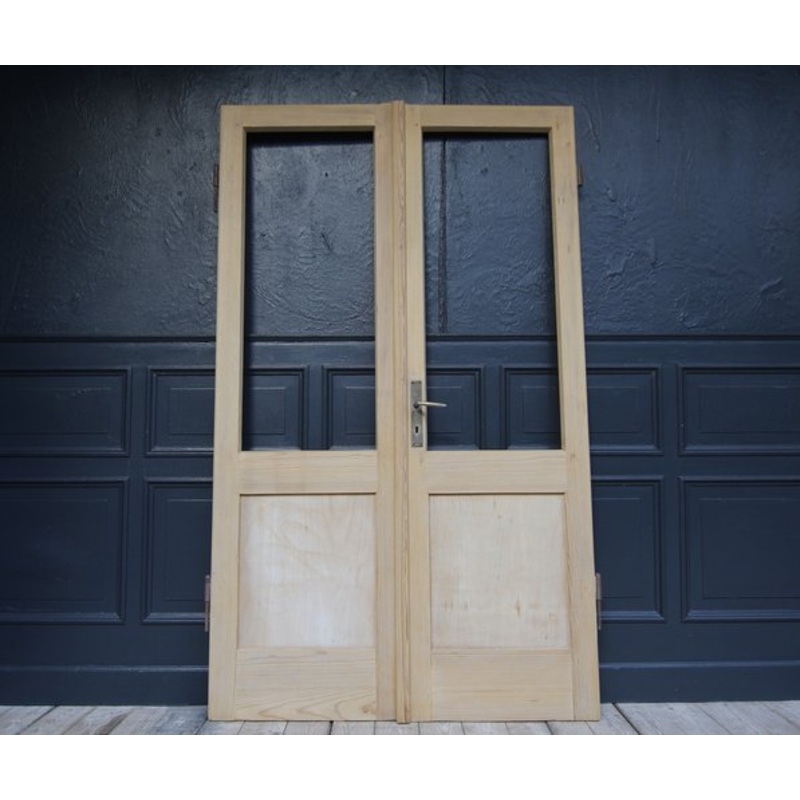 Antique Double Door in Pine, 1890s for sale at Pamono
