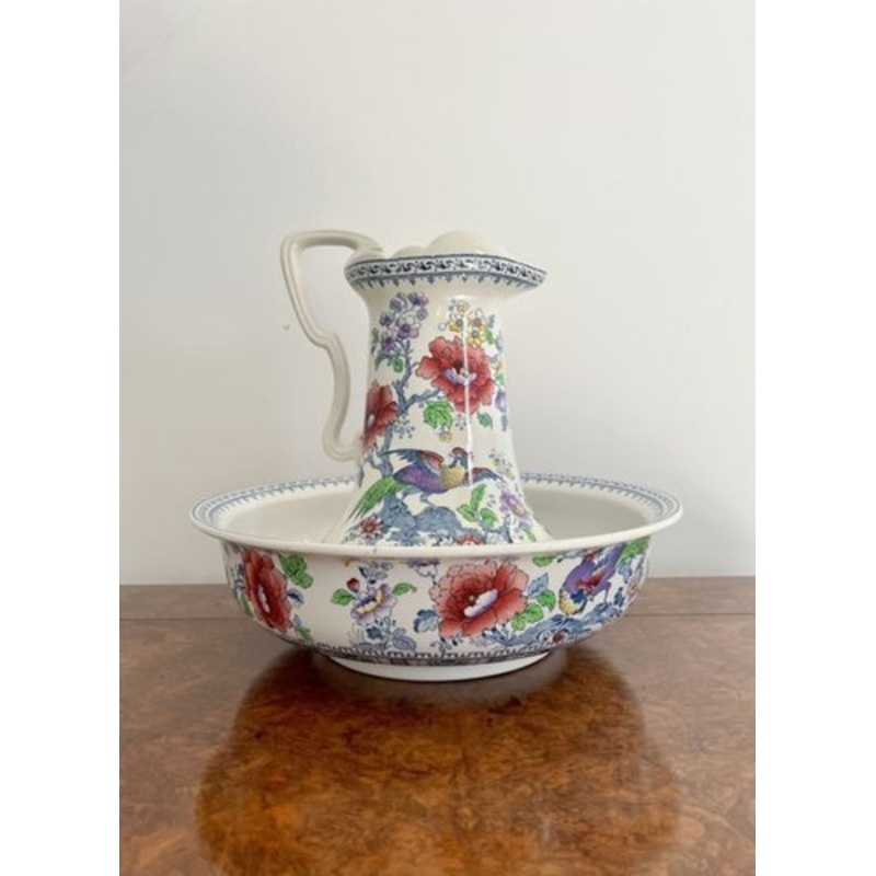 Antique Edwardian Jug and Bowl, 1910, Set of 2 for sale at Pamono