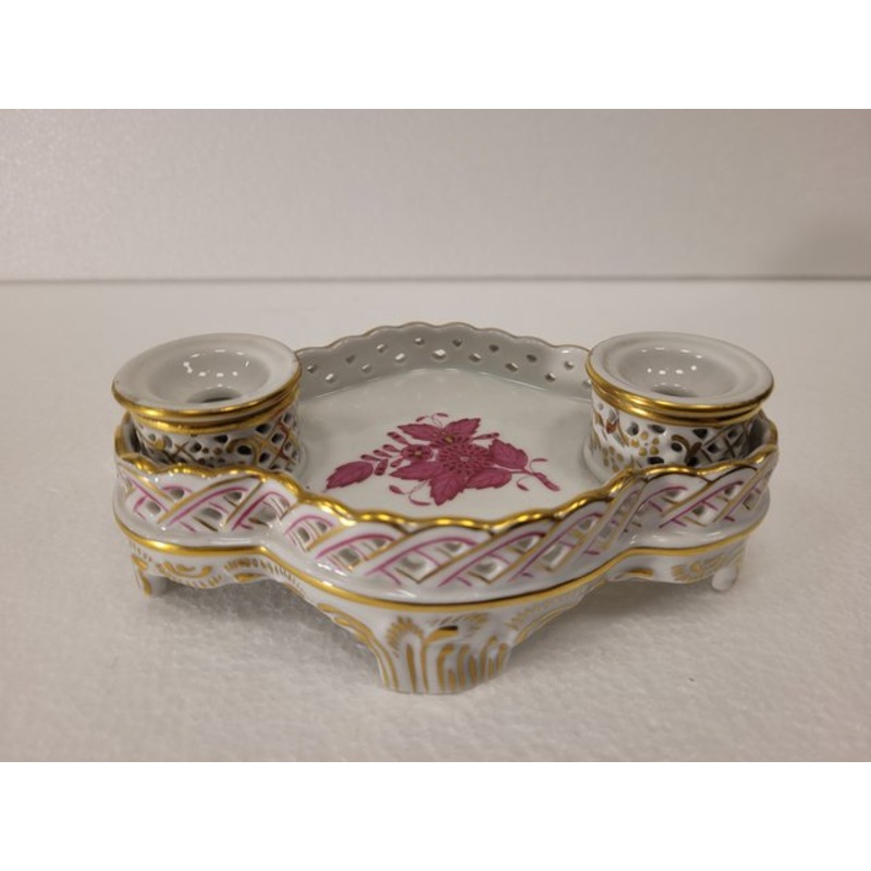 Apponyi Rose Inkwell in Porcelain from Herend, 1940s for sale at Pamono