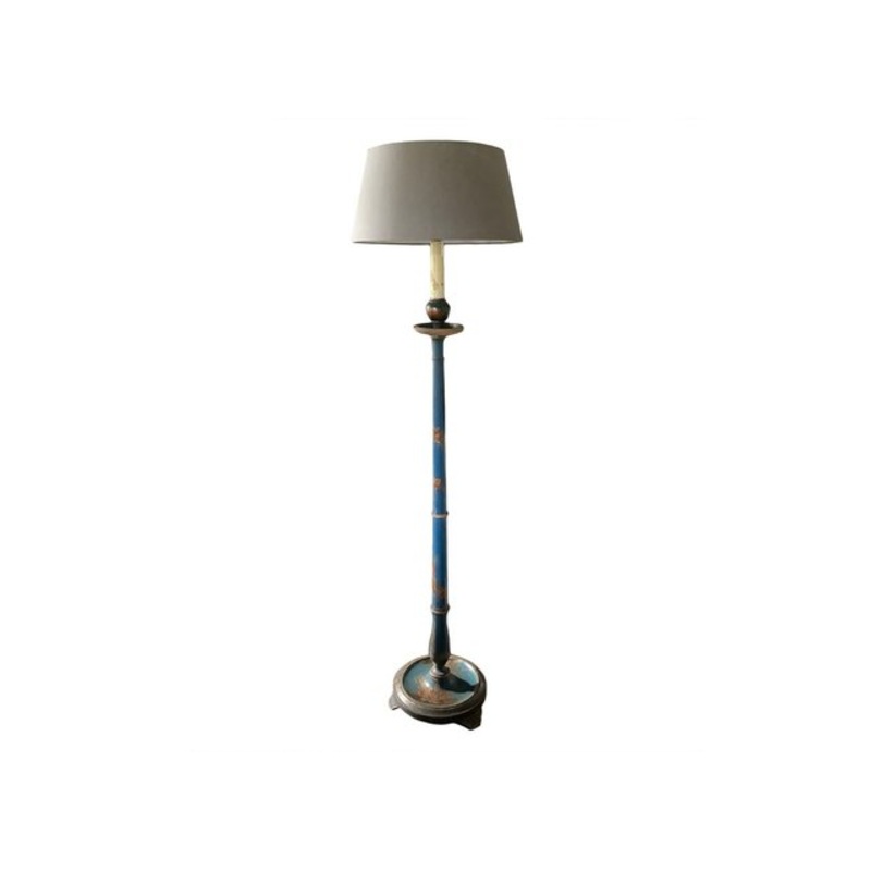 Blue Chinoiserie Floor Lamp, 1950s for sale at Pamono