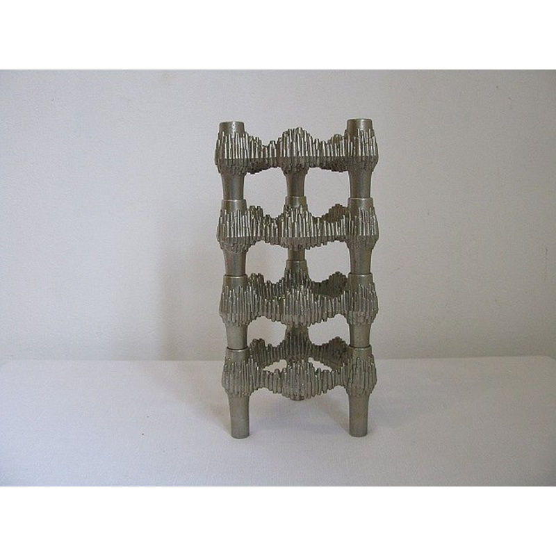 Brutalist German Metal Candleholders from Quist, 1960s, Set of 4 for sale at Pamono