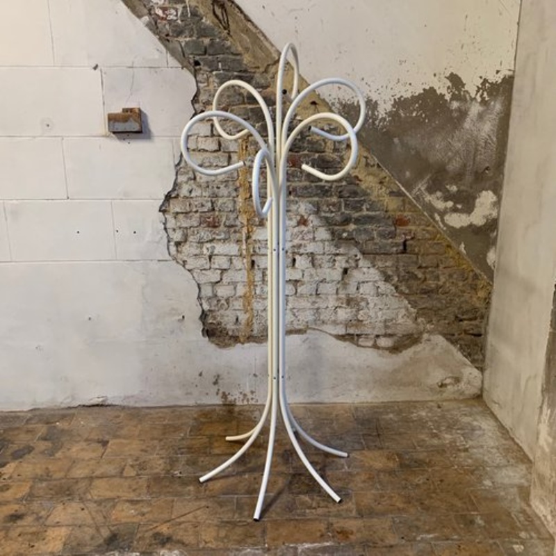 Coat Holder in White Lacquered Metal, 1980s for sale at Pamono
