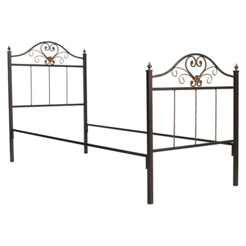 Italian Bronzed Wrought Iron Single Bed, 1950s for sale at Pamono