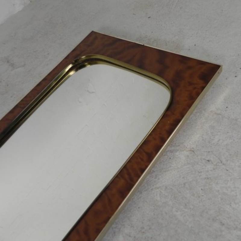 Large Vintage Oval Mirror, 1960s for sale at Pamono