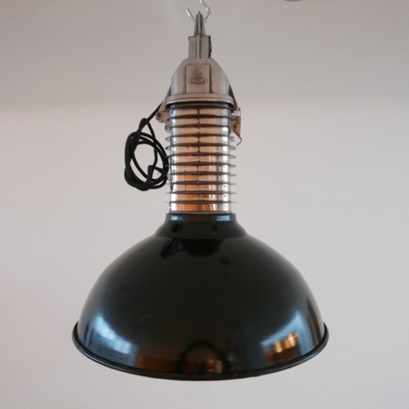 Mid-Century Dutch Industrial Pendant Lamps from Philips, Set of 2 for sale at Pamono