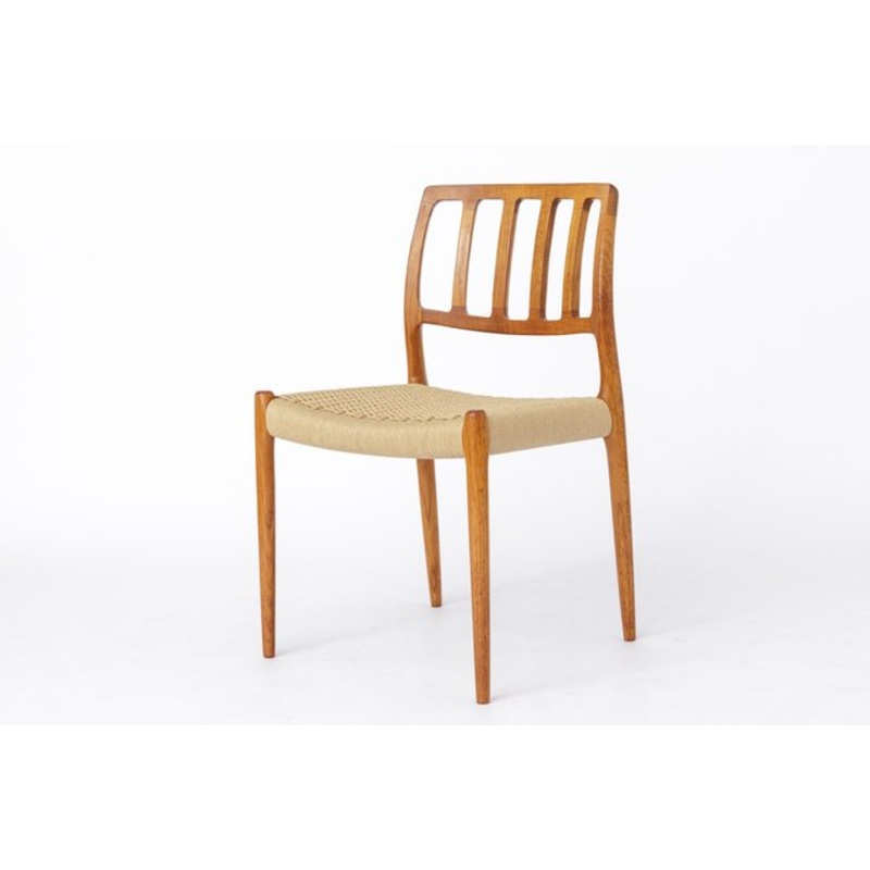 Model 83 Dining Chair with Paper Cord Seat by Niels Moller, 1970s for sale at Pamono