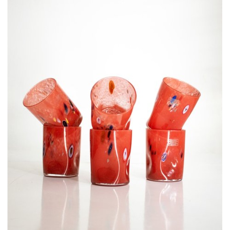 Modern Valentines Drinking Set from Ribes the Art of Glass, Set of 6 for sale at Pamono