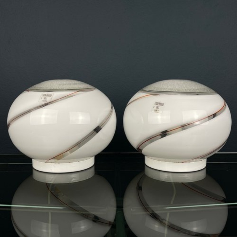 Murano Glass Table Lamps Vetri Murano 004, Italy, 1970s, Set of 2 for sale at Pamono