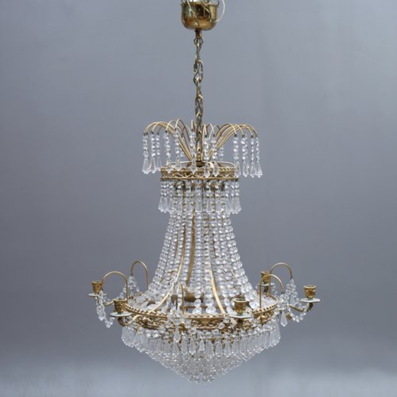 Swedish Prism Chandelier for sale at Pamono