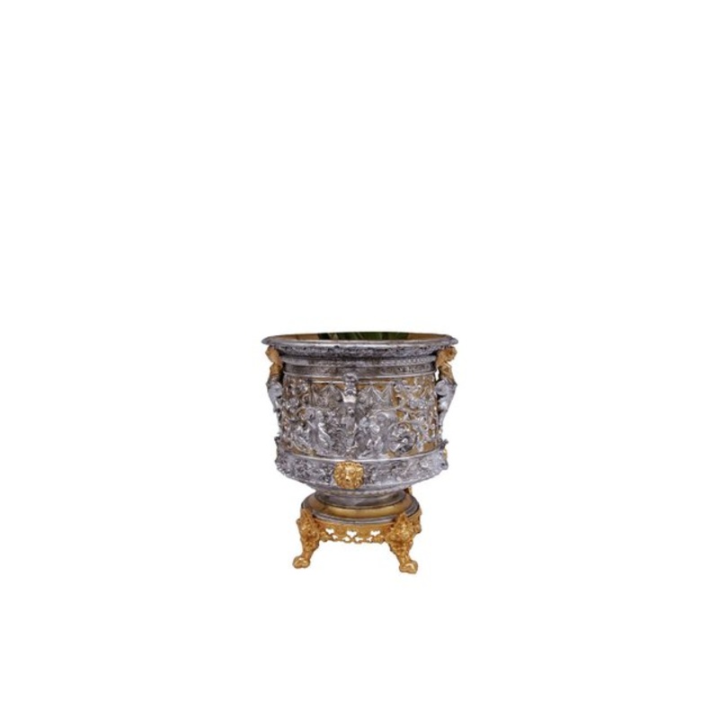 19th Century Terracotta and Bilt Bronze Planter for sale at Pamono