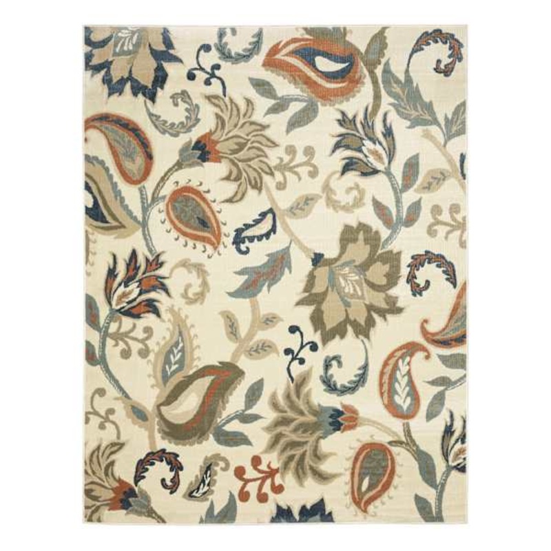 Casey Ivory Floral Patterned Area Rug 8×10 | Area Rugs | At Home