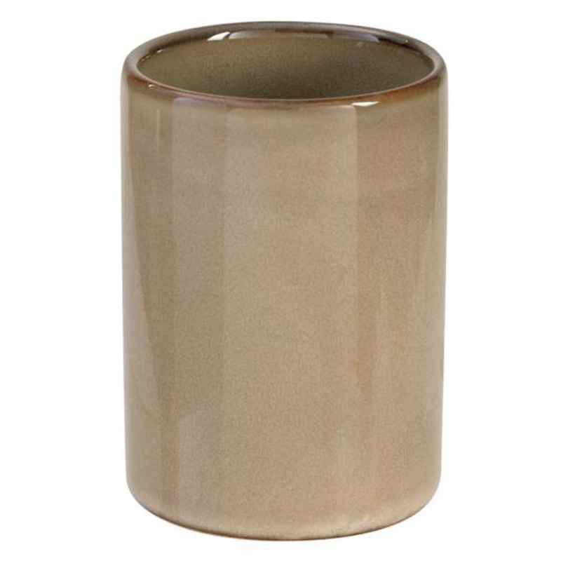 Found & Fable Noah Beige Ceramic Glaze Tumbler, 4.1″