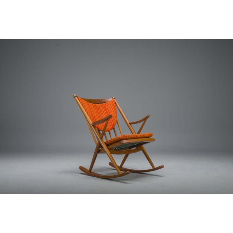 No. 182 Teak Rocking Chair by Frank Reenskaug for Bramin, 1960s for sale at Pamono