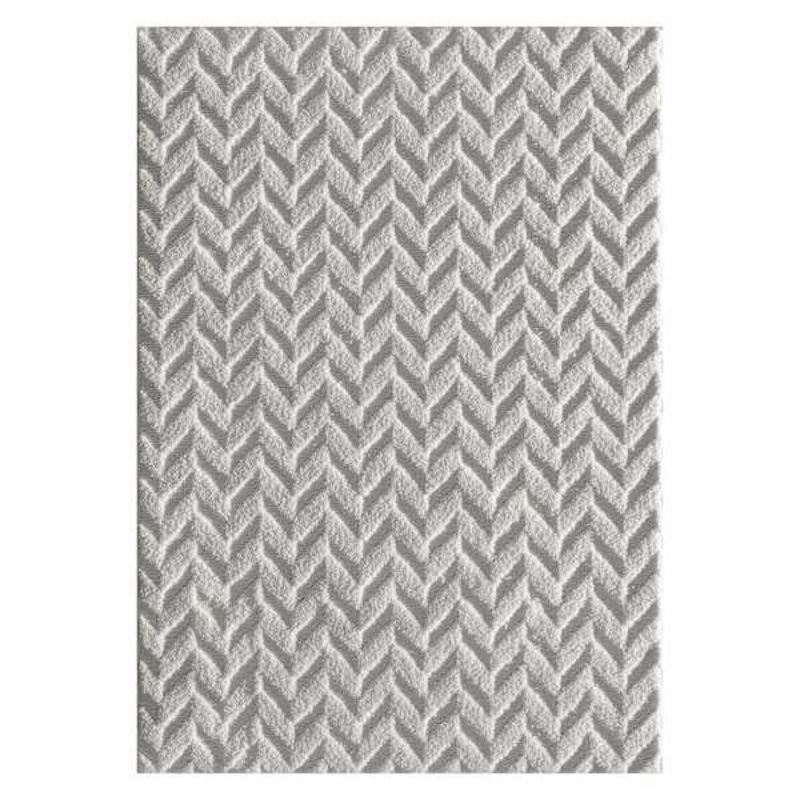 Salazar Herringbone Grey Tufted Accent Rug with Non-Slip Back, 3×5 | At Home
