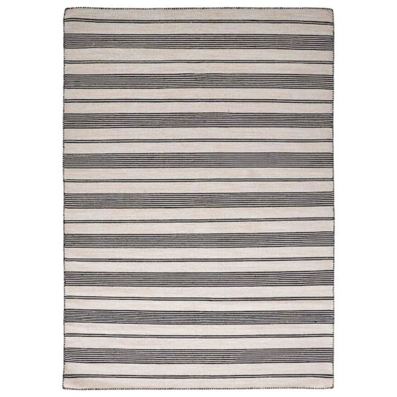 Santiago Navy and Ivory Striped Area Rug 7×9 | At Home