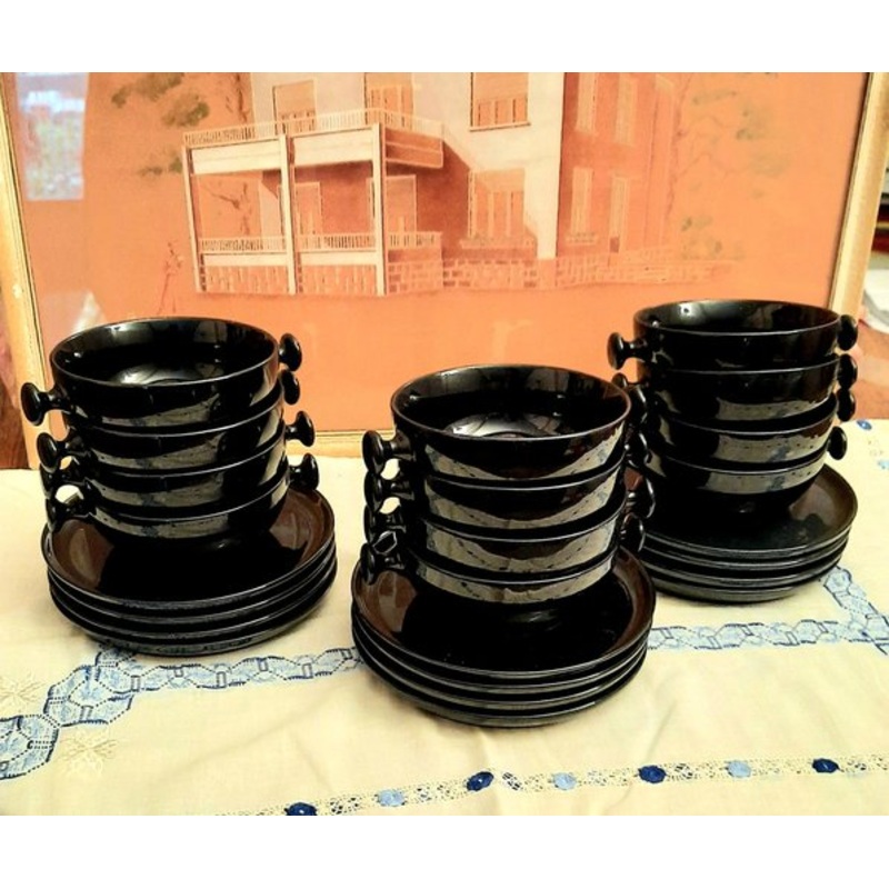 Tea Cups with Plates by Luigi Colani, 1970s, Set of 12 for sale at Pamono