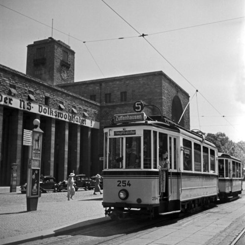 Tram Line No. 5 Zuffenhausen Main Station, Stuttgart Germany, 1935 for sale at Pamono