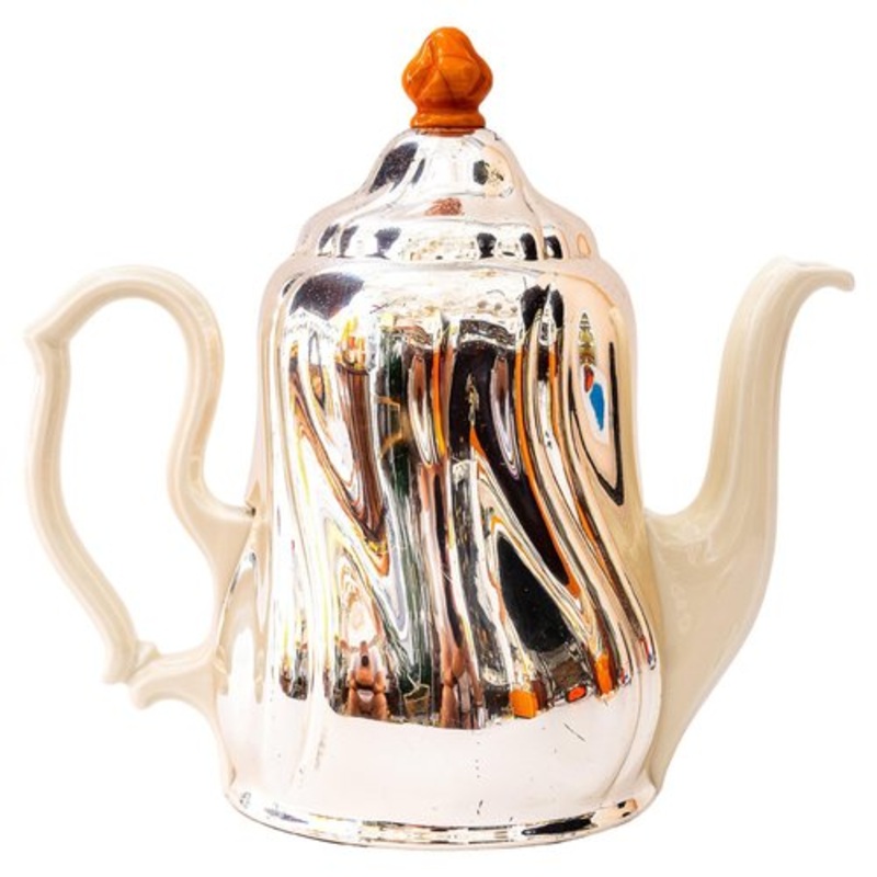 Vintage Ceramic Thermos Coffee Pot with Metal Cover, Germany, 1950s for sale at Pamono