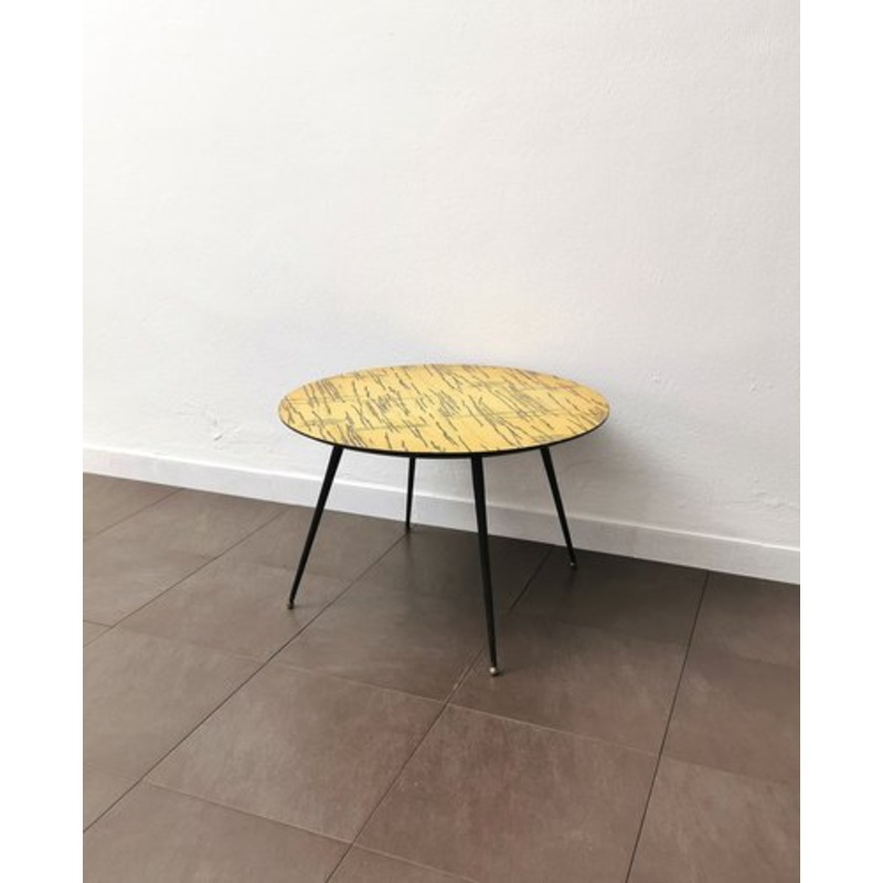 Vintage Coffee Table in Metal and Wood, 1960s for sale at Pamono